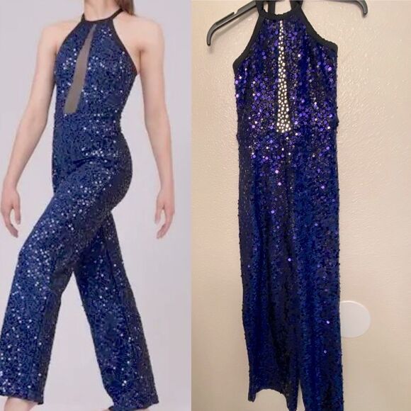 WEISSMAN Elite Dance Costume unitard sequin rhinestone Post That 14420 IC 7/8 - Picture 1 of 16